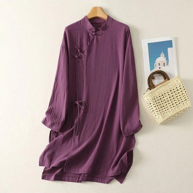 Women's Chinese Style Frog But - Linen Dress Wrap reseña y precio