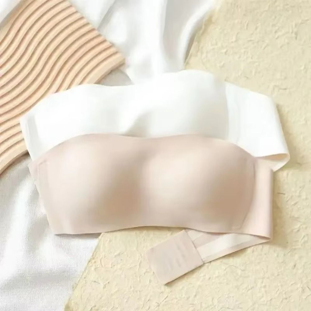Solid Color Strapless Wrapped  - Bralette Triangle Set reseña y precio