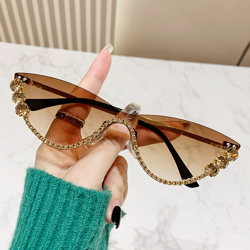 Luxury Brand Designer Rimless  - Sunglasses Cat Eye reseña y precio