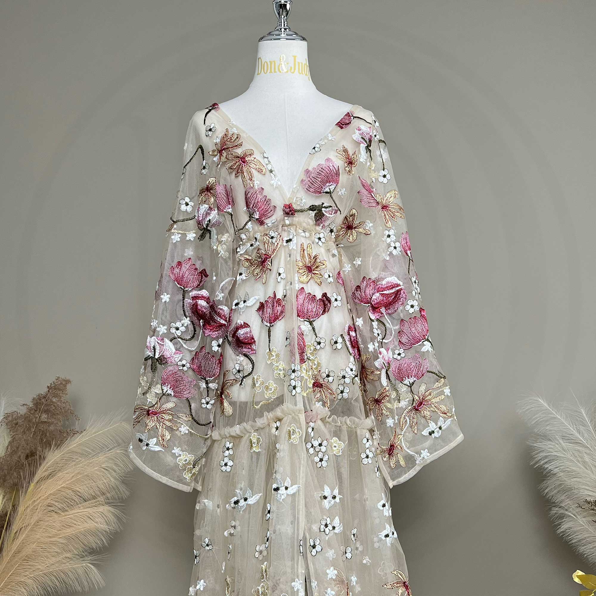 Don&Judy Butterfly Appliqués a - Kimono Sheer Floral reseña y precio