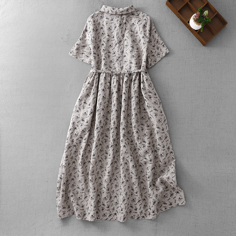 Summer Floral Cotton Linen Dr  - Midi Skirt Floral reseña y precio