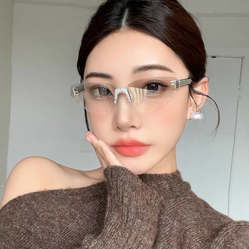 Women's Sexy Cat Eye Rimless R - Sunglasses Cat Eye reseña y precio