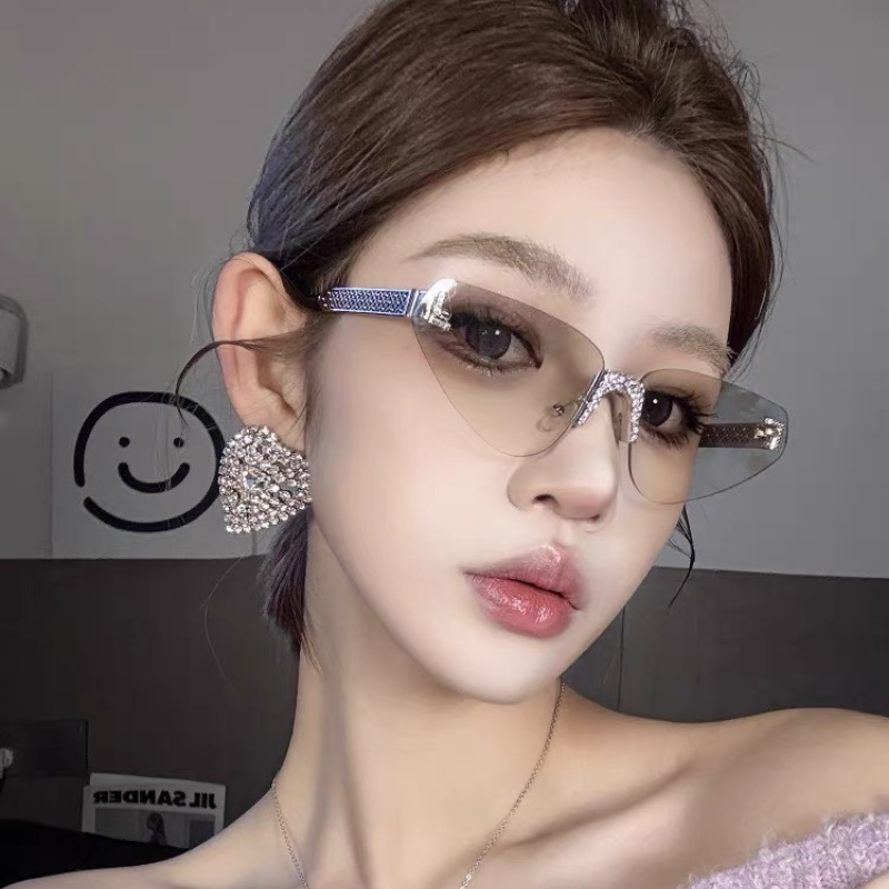 Women's Sexy Cat Eye Rimless R - Sunglasses Cat Eye reseña y precio