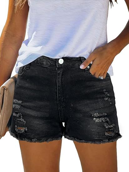 Casual Vintage Denim Shorts Hi - Shorts Denim Frayed reseña y precio