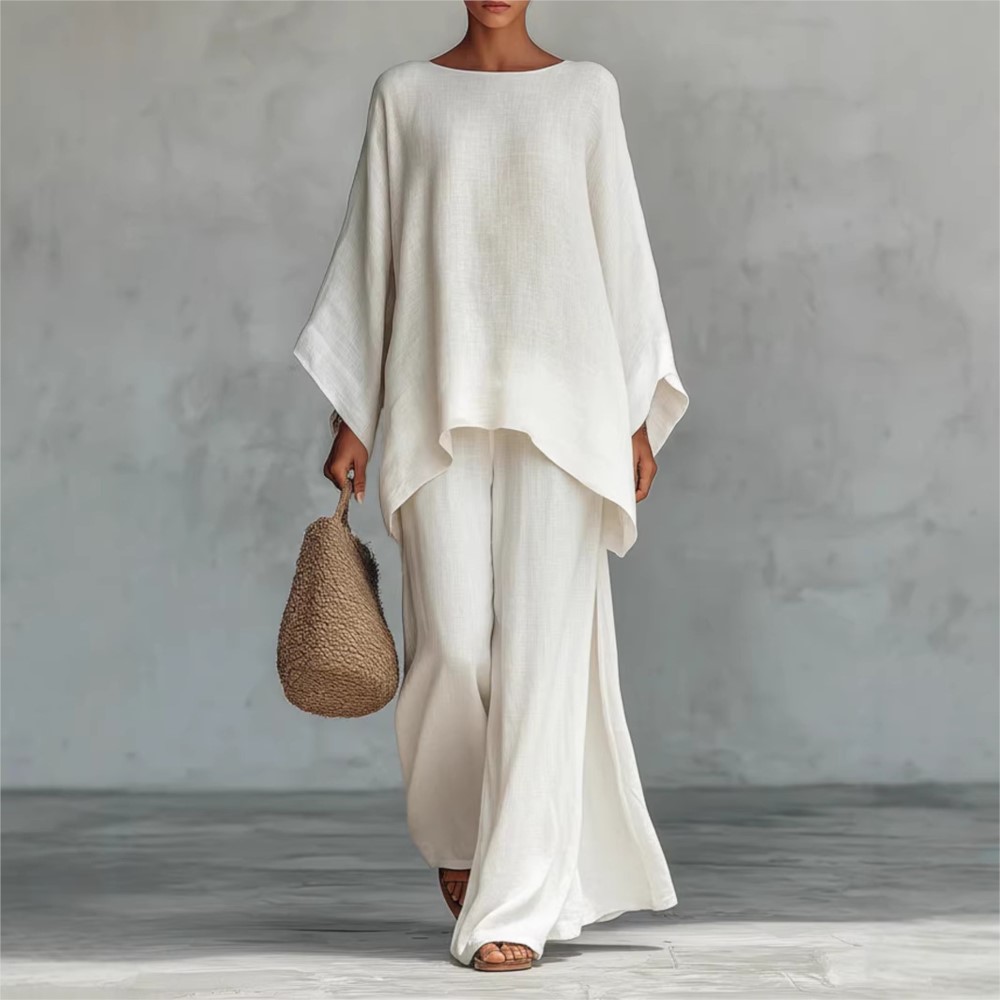 Fashion Linen Loose Long-sleev - Linen Pant Wide reseña y precio