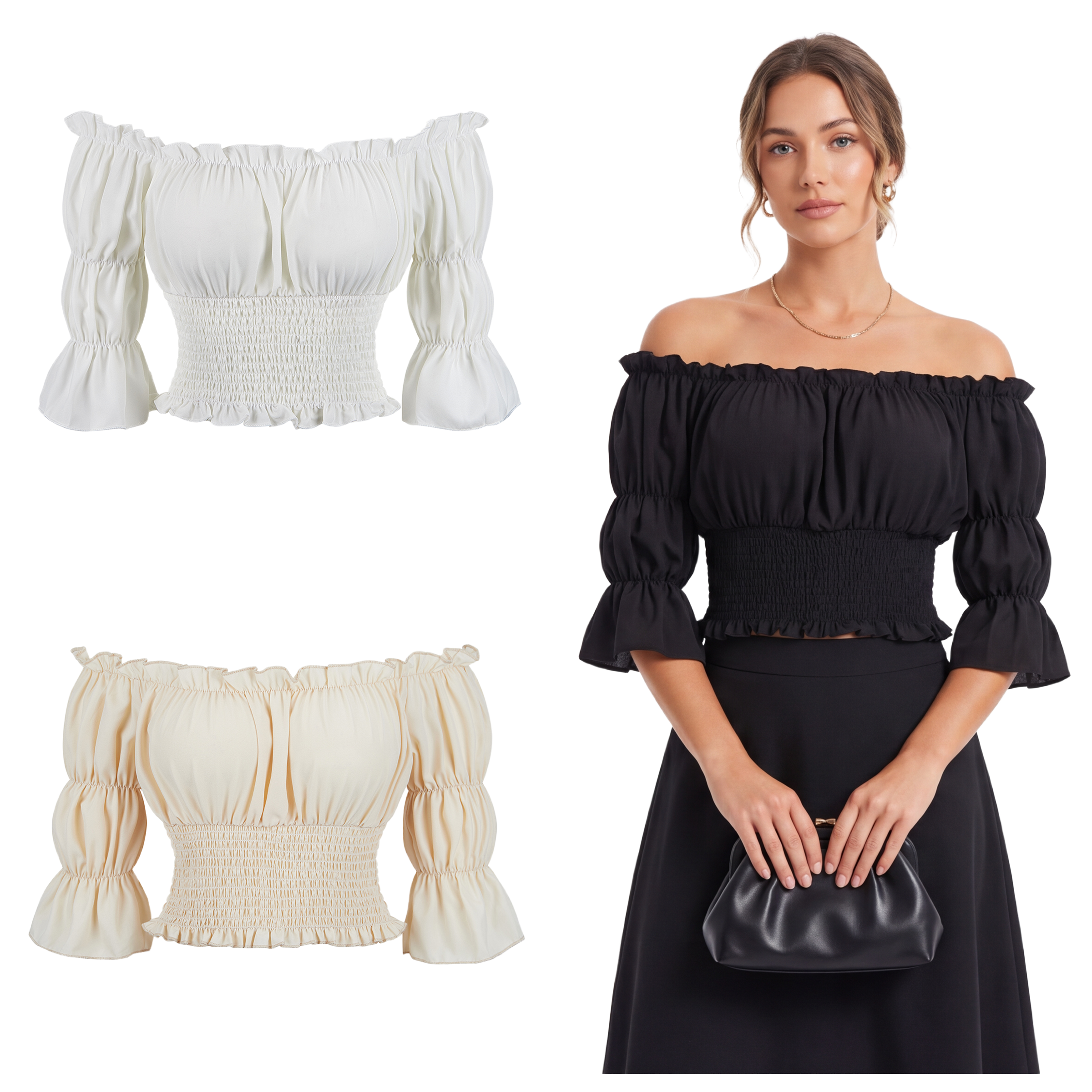 Renaissance Blouse Women Top w - Blouse Off Shoulder reseña y precio