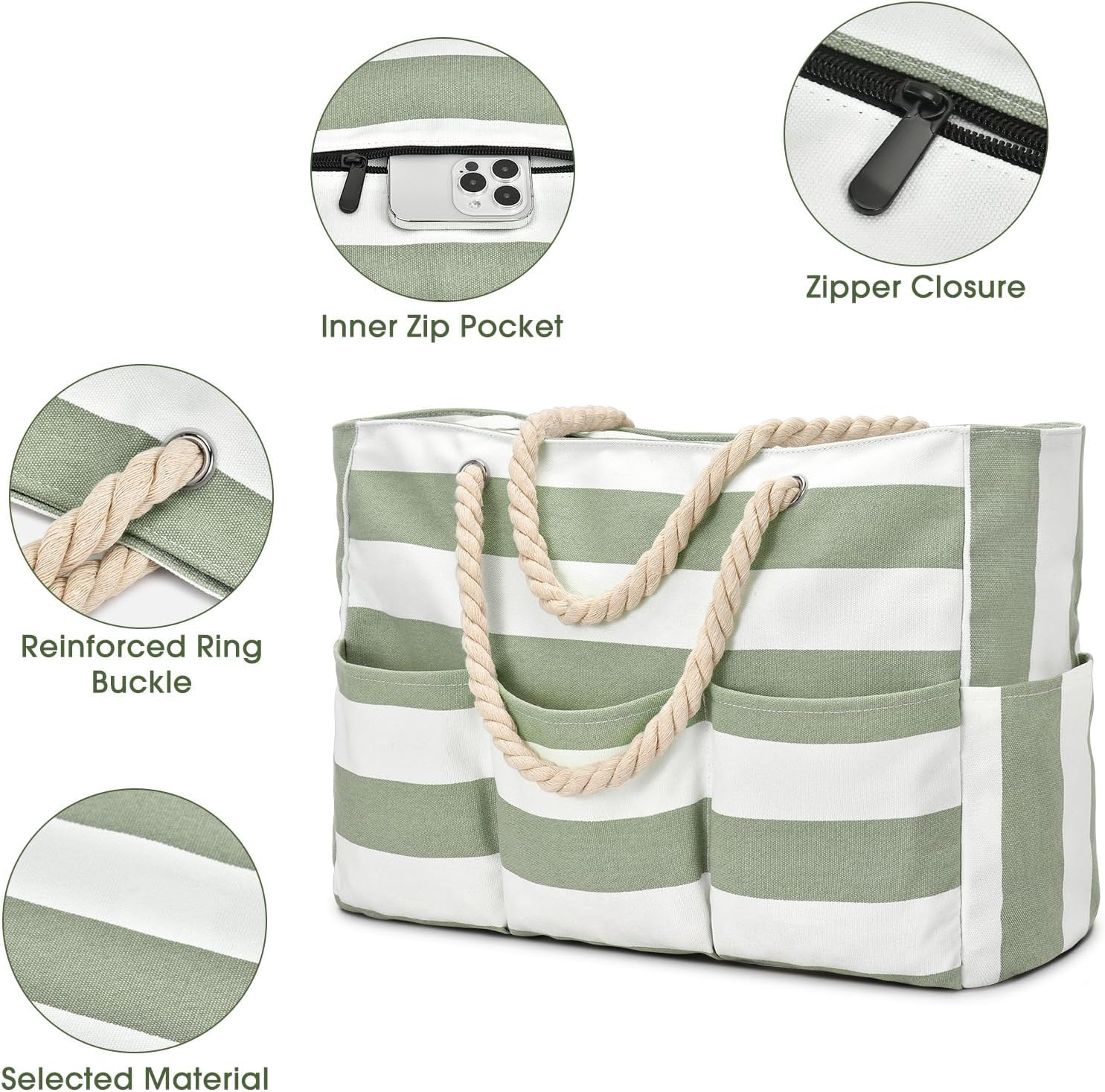 Canvas Large Beach Tote Bag fo - Tote Bag Beach reseña y precio
