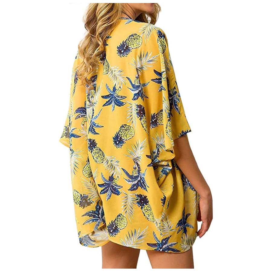 Women's Loose Sheer Chiffon Ki - Kimono Sheer Floral reseña y precio