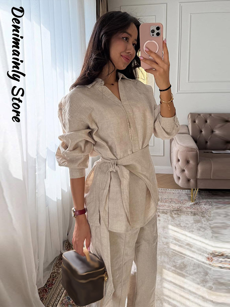 Casual Women's Linen Pants Set - Linen Pant Wide reseña y precio