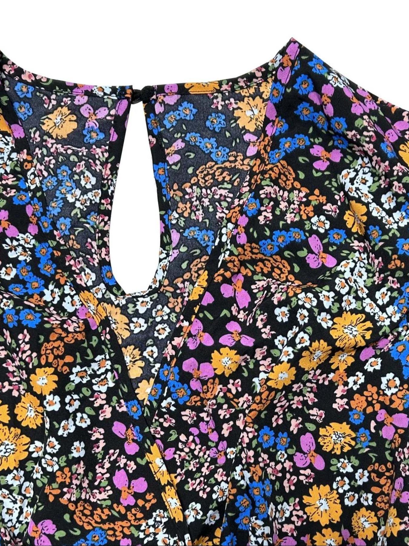 【Plus Size】 Floral Print Tie S - Romper Floral Print reseña y precio