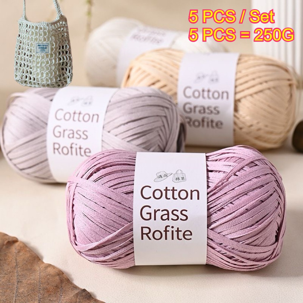 5PCS 250g Raffia Paper Rope Kn - Crochet Bag Raffia reseña y precio