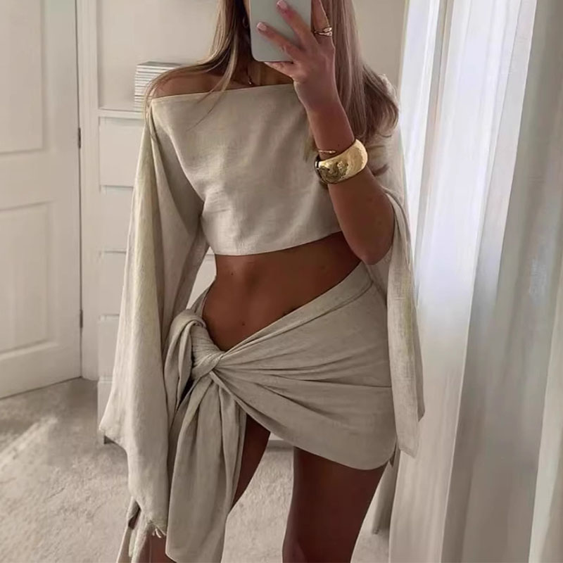 Women Two Pieces Sets Summer C - Crop Top Crochet reseña y precio