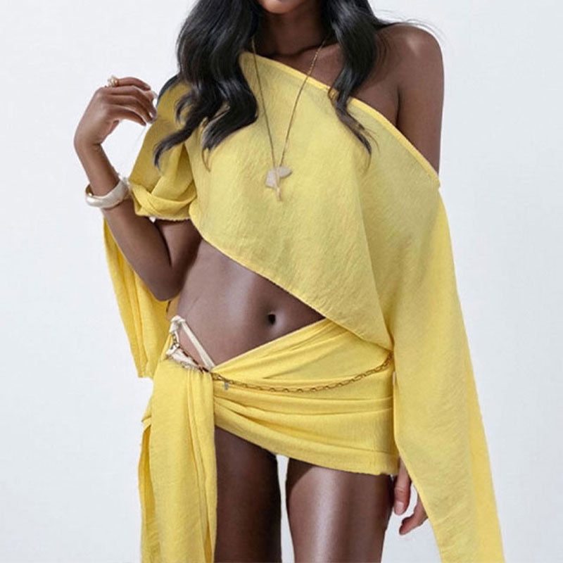 Women Two Pieces Sets Summer C - Crop Top Crochet reseña y precio