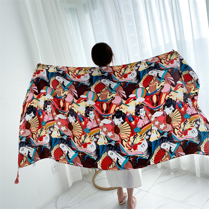 90x185cm Cotton Linen Print Su - Linen Dress Wrap reseña y precio