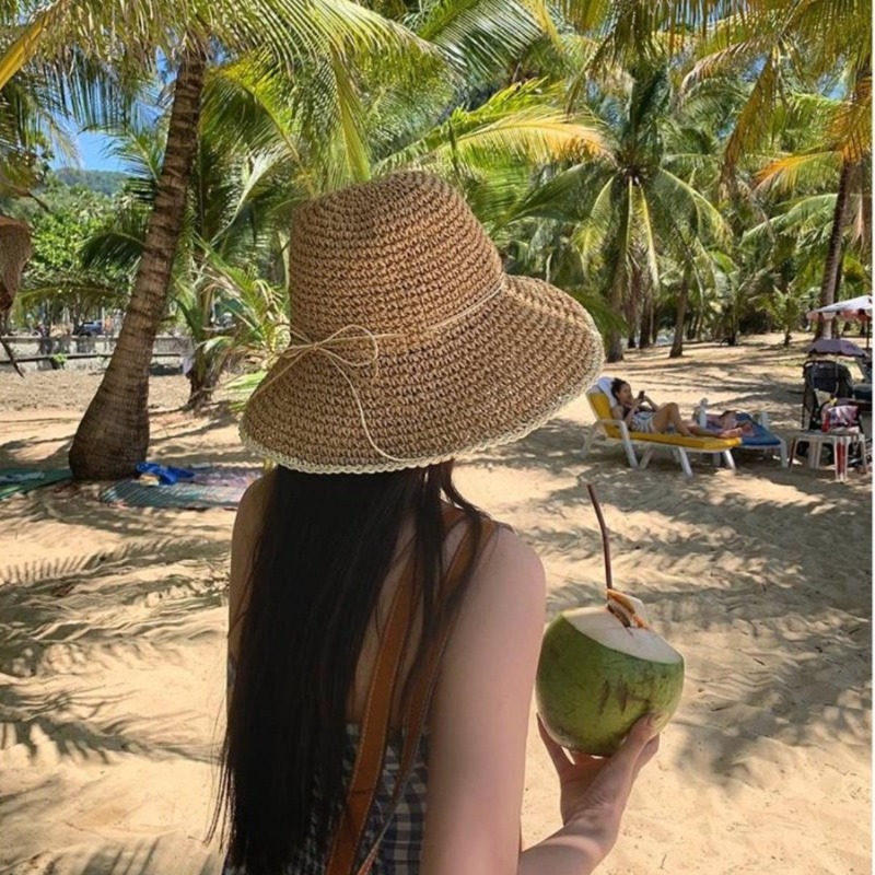 1pc Women's Summer Beach Straw - Hat Floppy Wide reseña y precio